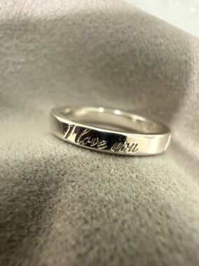 Tiffany & Co "I love you" Silver Band Ring size 5.5